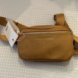 Poppy & Peonies Camel Crossbody Bag